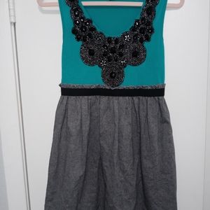 Grey and Teal Dress